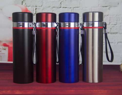 high-end elegant gift commercial portable sling 304 stainless steel thermos cup with tea net