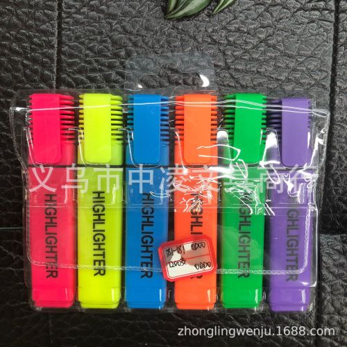 Highlight Six PVC Bags Fluorescent Pen