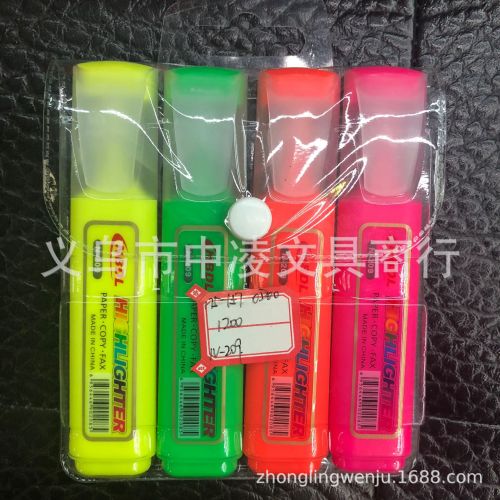 Four-Color Fluorescent Pen PVC Bags Five Different Types Pay Attention to See Details 2