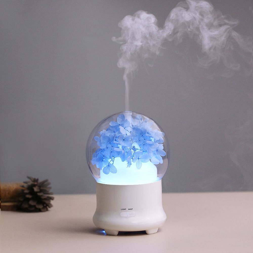 永生花香薰机加湿器迷你超声波加湿器香薰机usb七彩夜灯喷雾