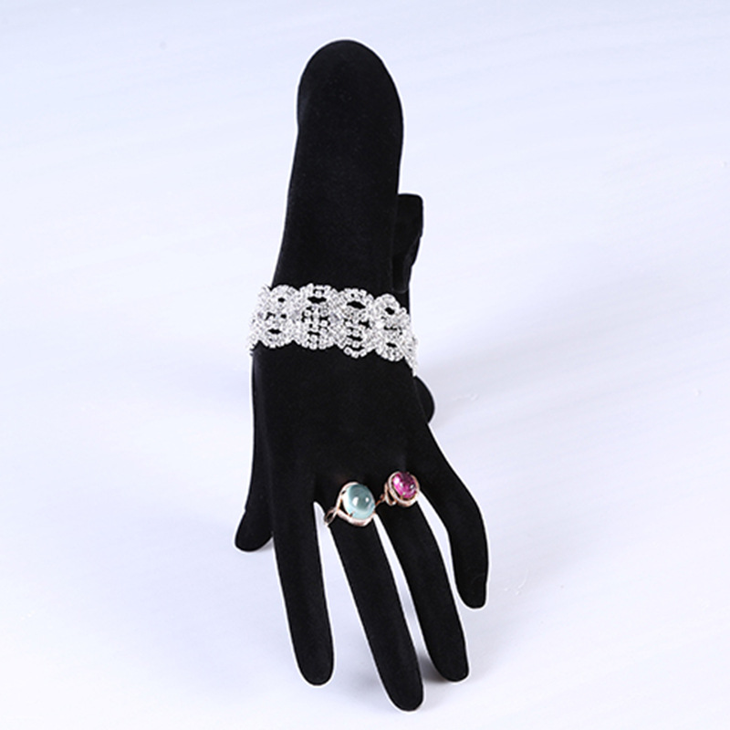 黑绒俯手道具 戒指项链展示架手部模具黑绒手镯展示架饰品