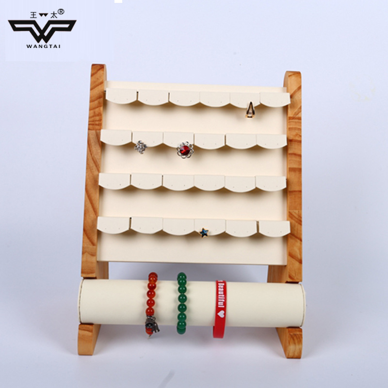 新品PU多层耳钉可移动展示架 多功能珠宝圆柱手环翡翠环饰品展架