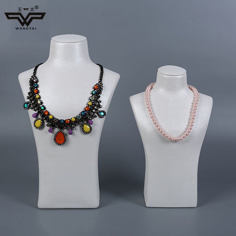 珠宝项链半身人体模特展示架 闪光PU高档人像脖子项链架厂家批发