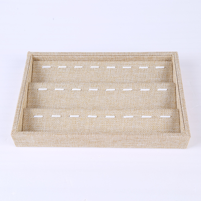 麻布首饰盘 戒指盘 时尚饰品多格首饰盘 多功能看货盘首饰盒批发