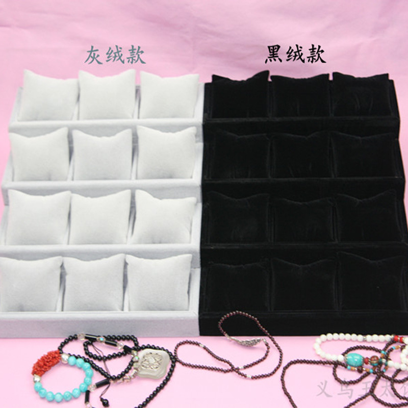 新款四层12位手表手镯展示托盘 手链展示盘冰花绒阶梯架厂家批发
