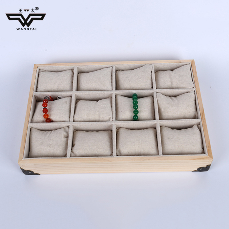 现货出售平面12格手表盘珠宝首饰盘 韩国超纤手镯枕头盘批发