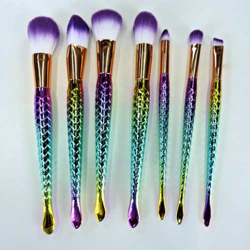 new 7 mermaid colorful makeup brush beauty tool manufacturer direct selling hot