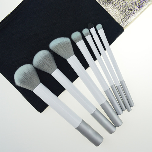 7 long aluminum tubes makeup brush set high-grade fiber hair beauty tool with storage bag makeup brush