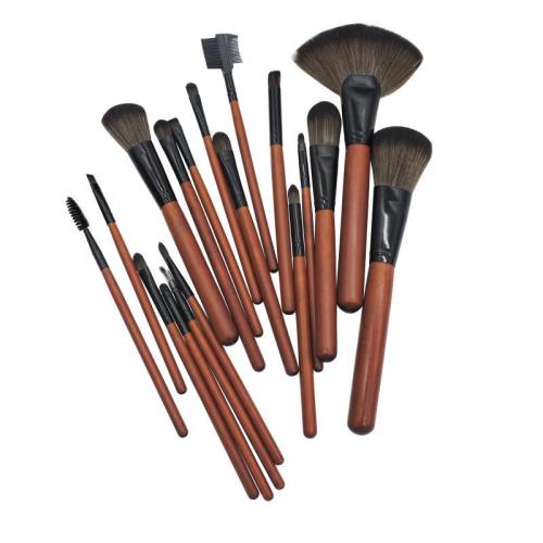 New Makeup Brush Wholesale 18 artificial Fiber Makeup Set Red Wooden Handle Beauty Tools