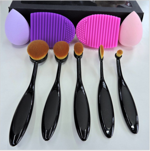New Toothbrush Makeup Brush 5 Toothbrush-Type Makeup Brushes Suit 5 Pieces Makeup Set Factory Direct Sales