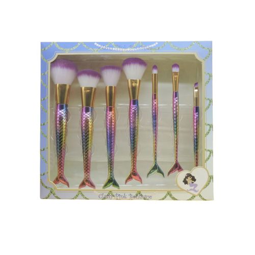 Factory Direct Sales 7 Mermaid Makeup Brushes Gradient Color Fishtail Makeup Brushes Makeup Brush Mermaid Makeup Tools