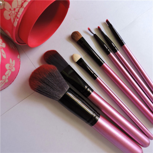 factory direct sales beauty tools makeup brush artificial fiber hair wooden handle 7 set brush can be customized color logo