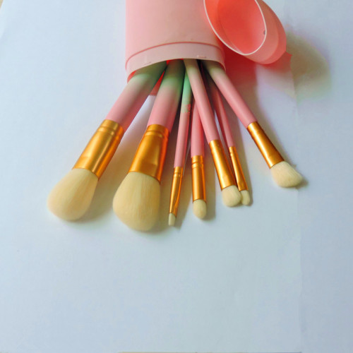 factory direct beauty tools makeup brush gradient color artificial fiber wool wooden handle 7 sets of brushes can be customized color