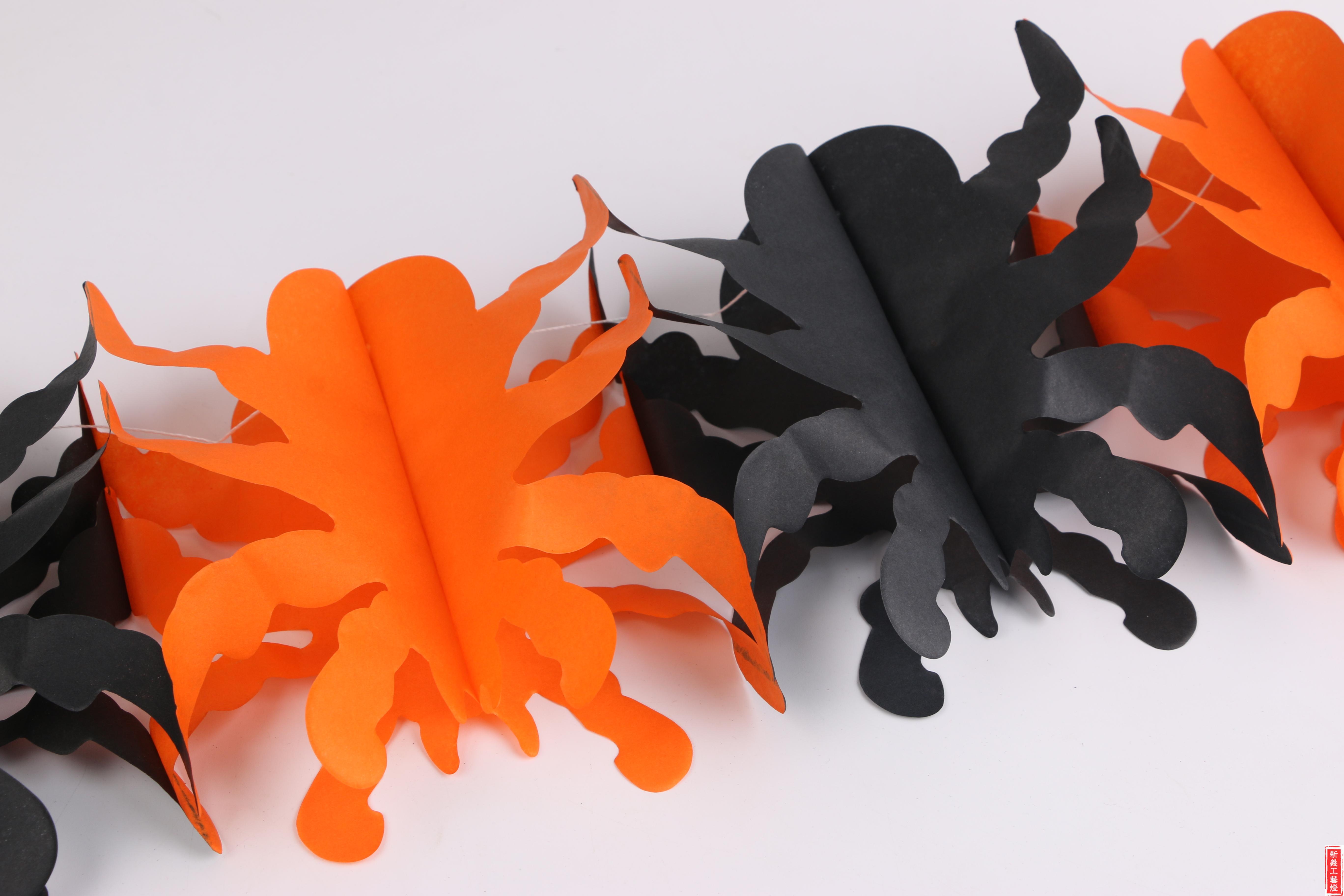 蜘蛛 双色 纸拉花 万圣节节日创意装饰品