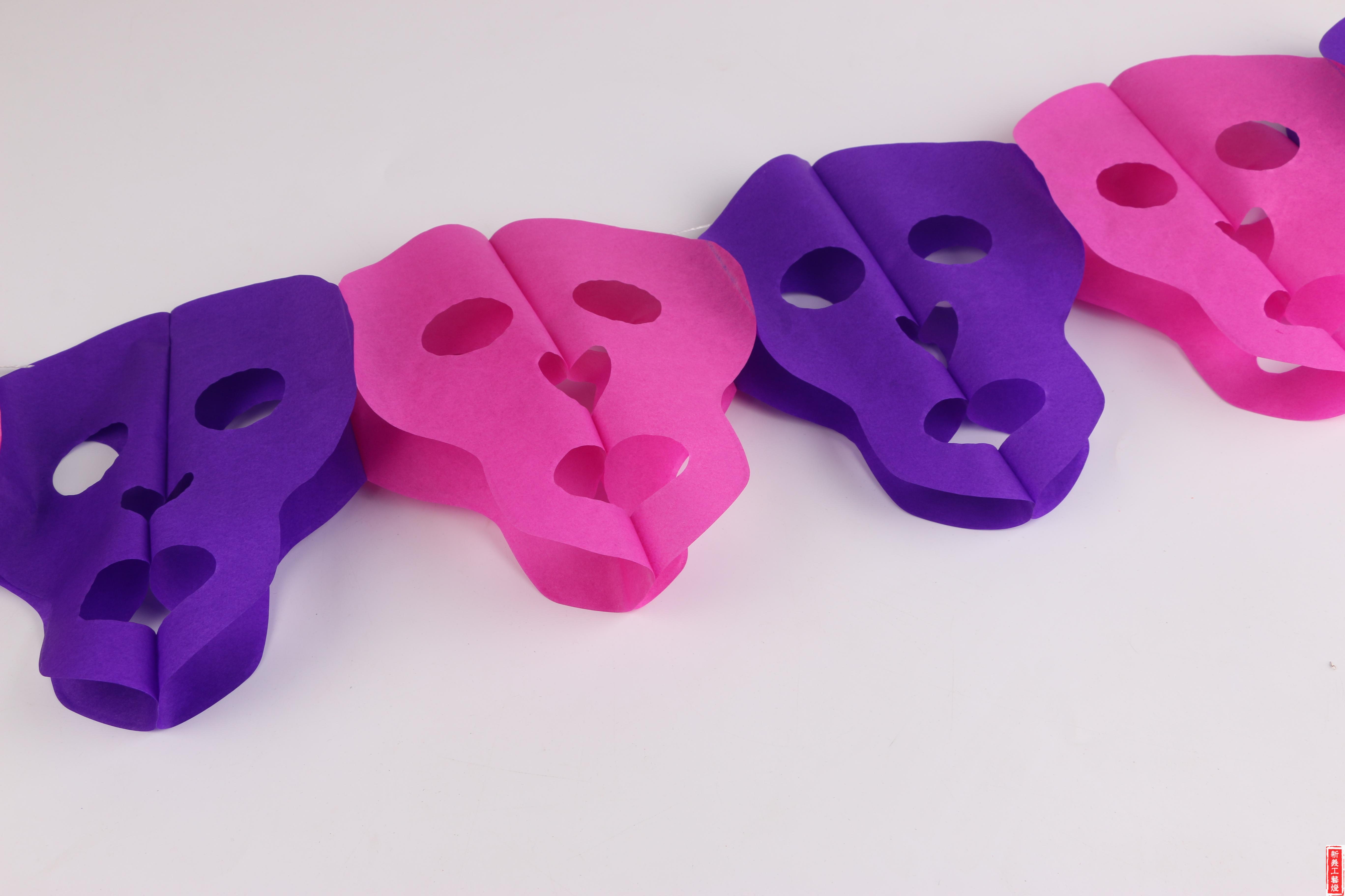 骷髅头 纸拉花 万圣节 节日创意拉花装饰品