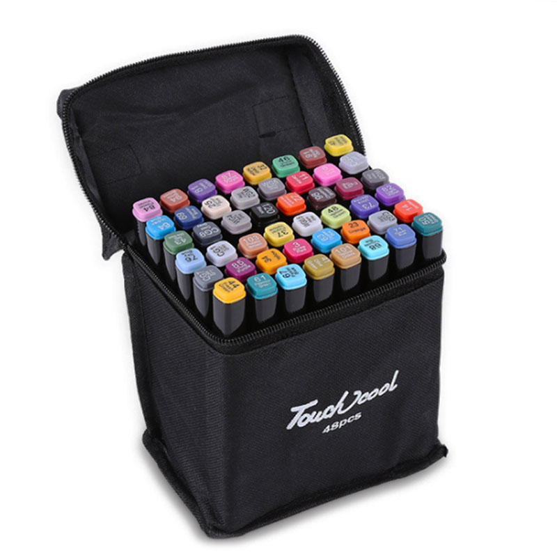 48pcs Touch Dual-head 48-color Marker Pens Set For Students' Drawing, Hard  Nib, Oil Based, Artistic Use