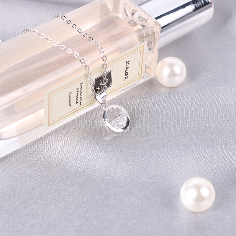 一汪清泉项链s925纯银锁骨链女简约学生文艺小清新吊坠生日礼物