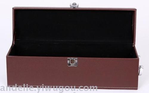 No Wine Set Single Bottle Red Wine Leather Box Three Colors Can Be Customized