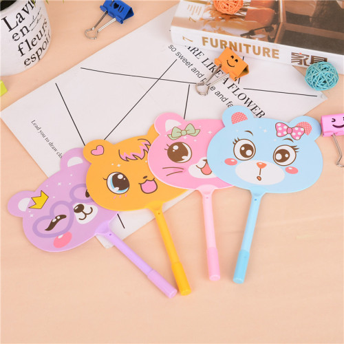 2018 Summer Cool Fan Ballpoint Pen Cute Cat Creative Plastic Pen Advertising Marker Customized Factory Direct Sales