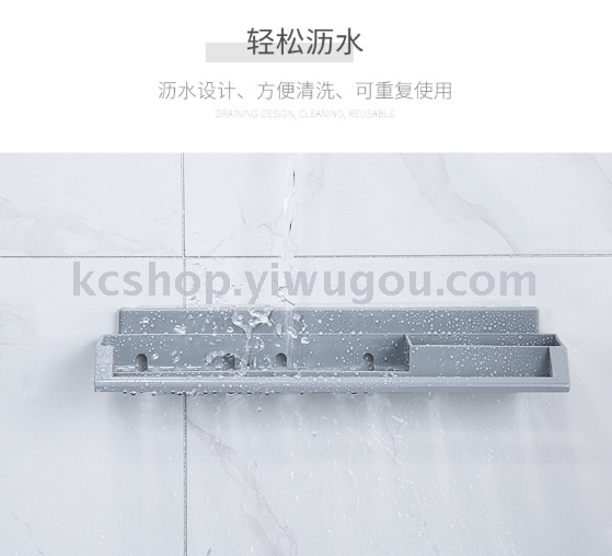 Seamless wall-mounted storage rack, bathroom towel storage rack pic 4