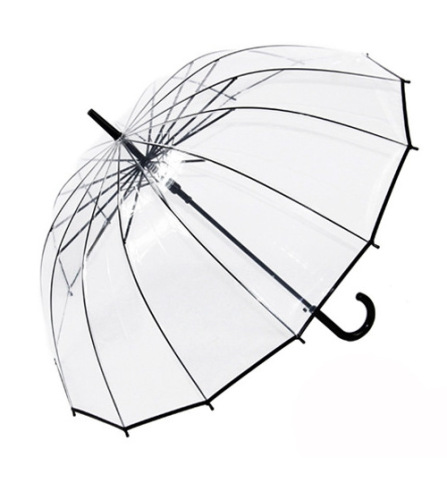 advertising umbrella wholesale custom logo long handle eva environmental umbrella 16 bone transparent umbrella unisex