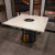 Hangzhou hotpot restaurant tables and chairs marble table custom-made black cast iron feet 4 people table