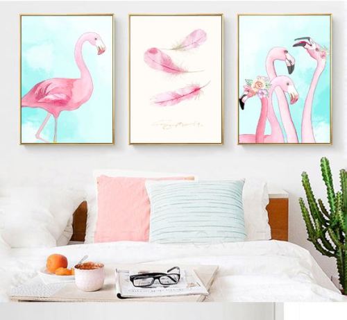 now decorative painting， nordic decorative painting， flamingo