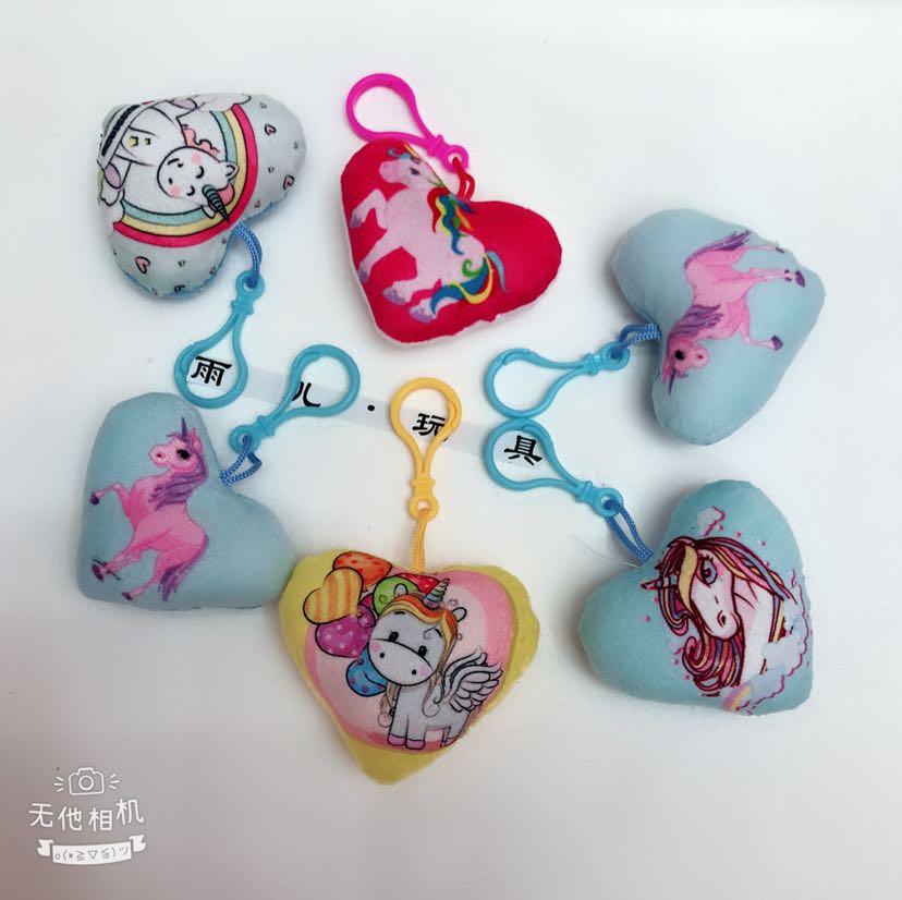 Plush pendant, unicorn pendant, keychain, heart-shaped unicorn printed pendant pic 4