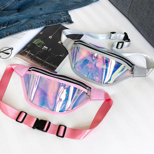 new fashion colorful laser transparent waist bag women‘s crossbody bag pvc beach bag outdoor sports leisure women‘s bag