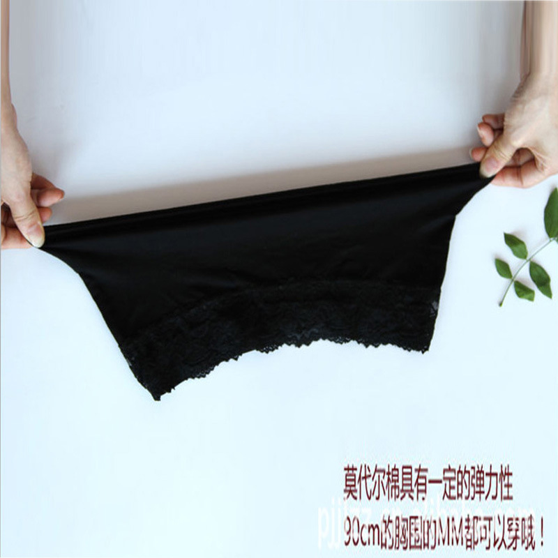 夏季莫代尔裹胸 少女学生蕾丝花边性感打底文胸 大码内衣抹胸批发