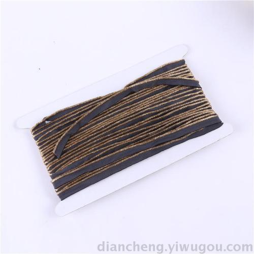 Gold and Silver Silk Single-Side Non-Elastic Boud Edage Belt Hatband Clothing Accessories