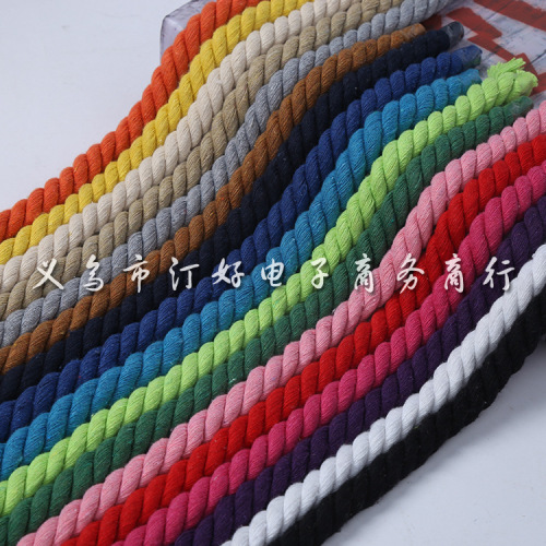 factory direct sales bold 10mm three-strand cotton rope multi-color optional cotton yarn cotton rope