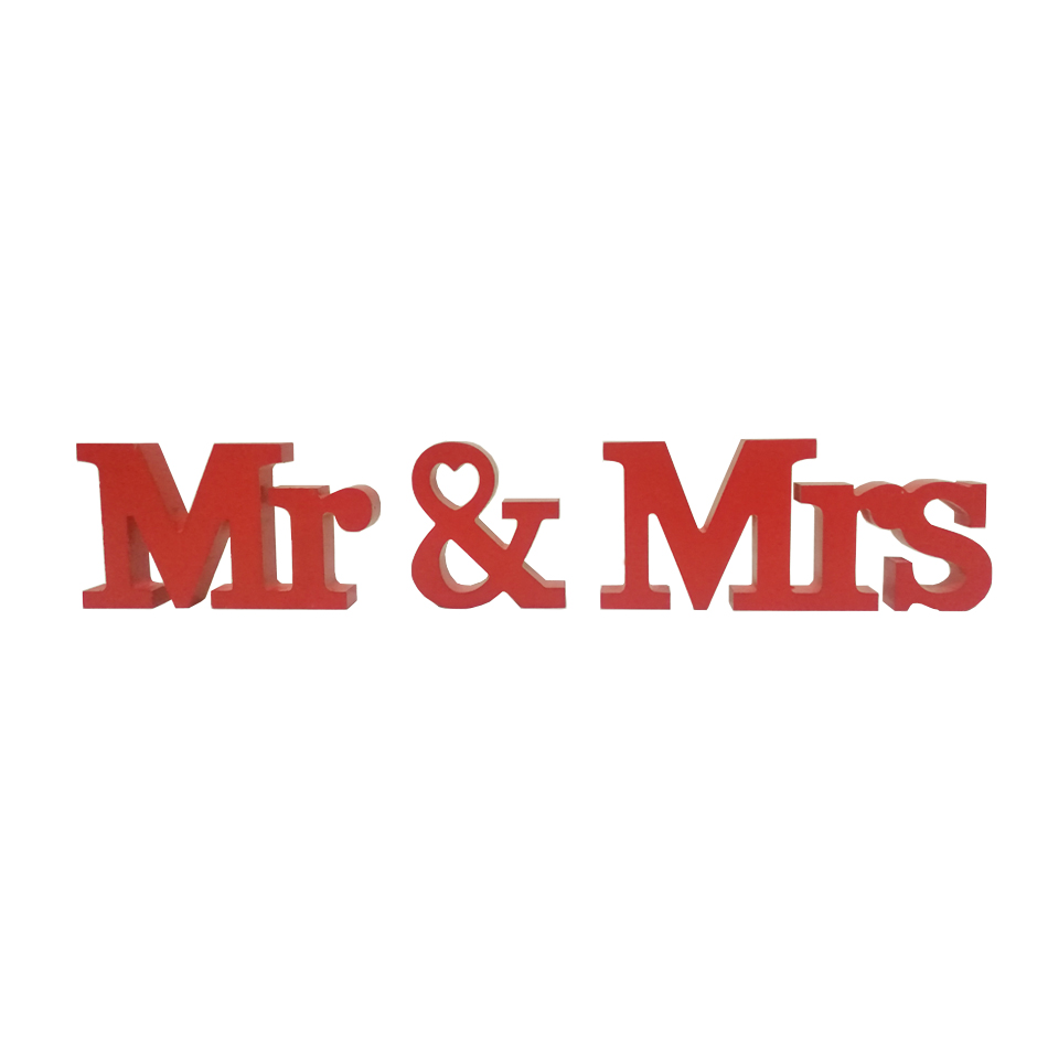 厂家直销木制mr mrs 婚礼道具木质英文字母摆件