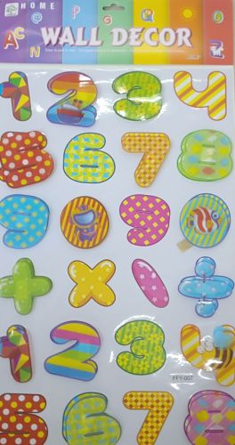 digital letter pattern 3d three-dimensional layer stickers interior decorative wall stickers early education stickers
