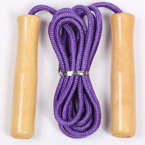 Honghong 2204 Skipping Rope with Wooden Handle Cotton Rope Fitness Children‘s Jumping Rope Toy Standard Rope