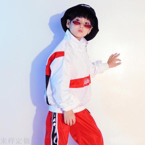 Boys‘ Summer Street Dance Suit Children‘s Clothing Boys‘ Hip Hop Loose Short Sleeve Performance Clothes Primary School Students‘ Korean Style Clothes