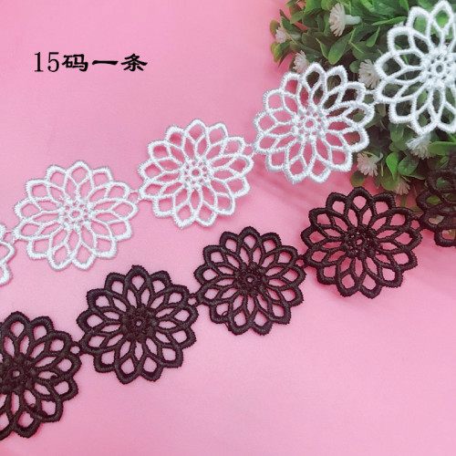 Hot Sale Exquisite Polyester Water Soluble Lace Ornament Lace Accessories Black and White Two Colors in Stock Wholesale