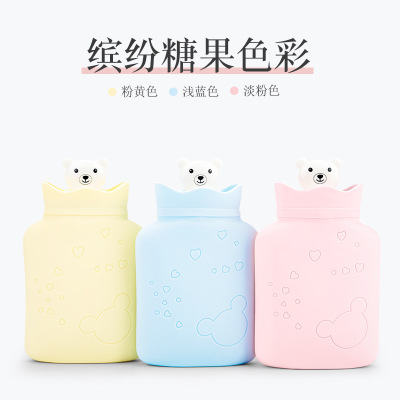 Cute bear warm bag silicone water cute warm palace hot water bag small with hot water bag