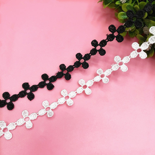 new black and white clover necklace hollow lace craft ornament lace diy dress accessories in stock
