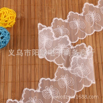 lace Flower Edge Mesh Skirt Sofa Curtain Clothing Accessories Embroidery Fabric Wholesale 
