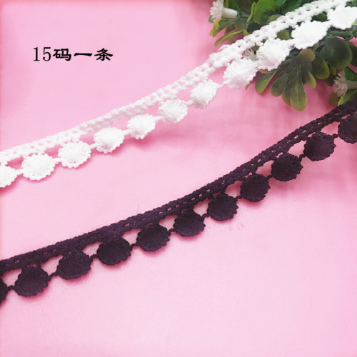 hot selling black and white single row beanie clothing accessories lace exquisite korean milk silk lace in stock wholesale