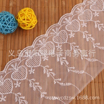 Factory Direct Sales White Soft Water Soluble Lace Accessories Mesh Embroidery Lace Width about 11cm