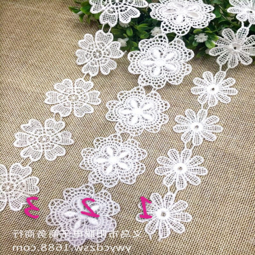 in stock diy lace accessories vintage wedding shoes flower embroidery water soluble lace clothing accessories in stock