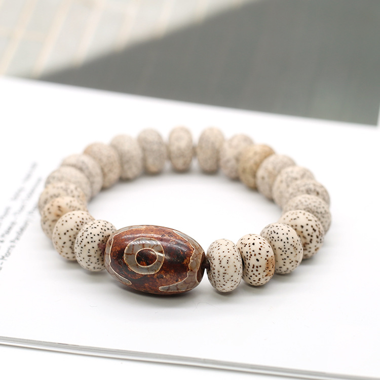 天然星月菩提佛珠手链12*8mm算盘珠本色念珠手饰批发