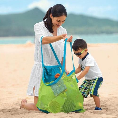 Outdoor Children‘s Beach Toys Fast Storage Bag Sand Digging Tools Sundries Storage Mesh Bag Large