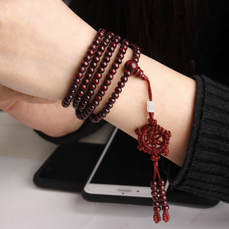 216颗中国结手工编织男女款佛珠手链批发2018男女休闲复古手串