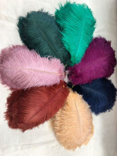 factory direct sales 25-30cm ostrich hair color multi-color in stock wedding flower arrangement decoration small feather decoration
