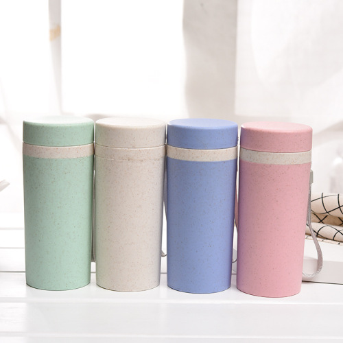 Yuxuan Wheat Fiber Water Cup Portable Handy Cup Double-Layer Wheat Fragrance Cup Advertising Gifting Tea Cup in Stock Wholesale Customization