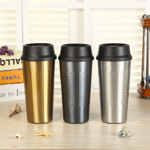 Yoxuan Stainless Steel Vacuum Cup New Press Cover Direct Drinking Cup Car Water Cup Simple Physical Gift Cup wholesale 