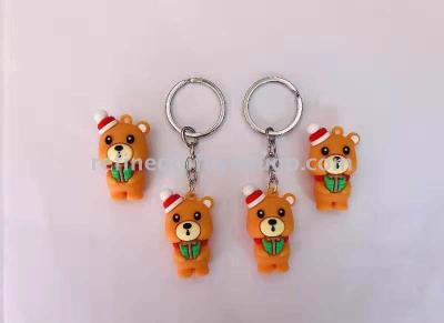 Creative PVC cuddly bear key chain for exquisite animal custom key ring